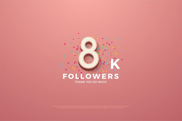8k follower con numeri colorati
