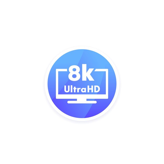 8k Ultra Hd 비디오 Tv 아이콘