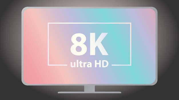 Vector 8k ultra tv-vectorillustratie