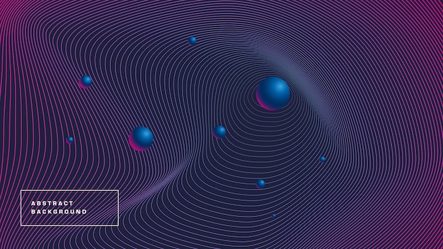 8K wave lines and bubble abstract background