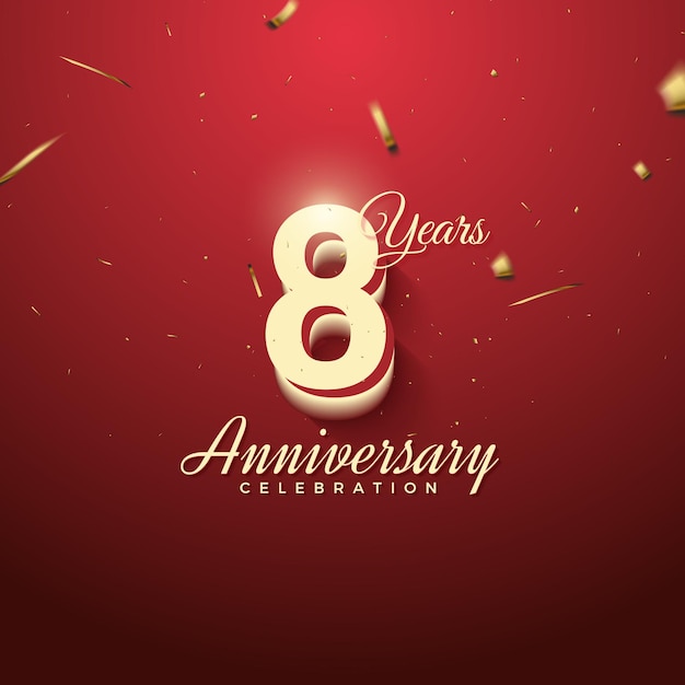 8th anniversary invitation with vignette background