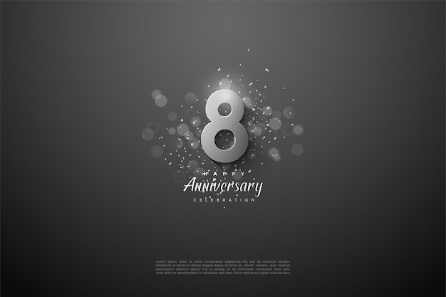 3d 실버 번호로 8 주년.