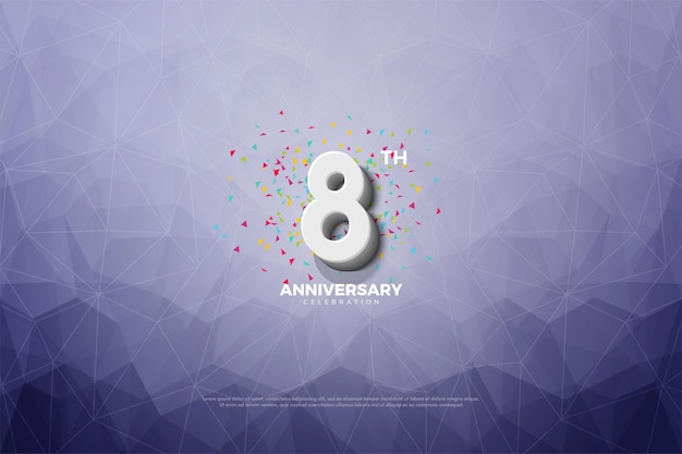 크리스탈 종이 배경의 8주년