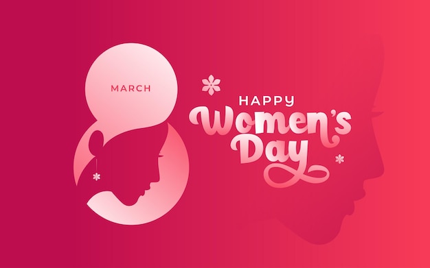 8th March Happy Women's Day Background Design Template