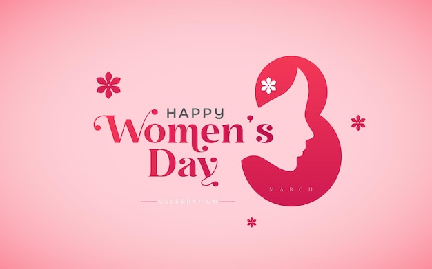3월 8일 행복한 여성의 날 배경 디자인 템플릿