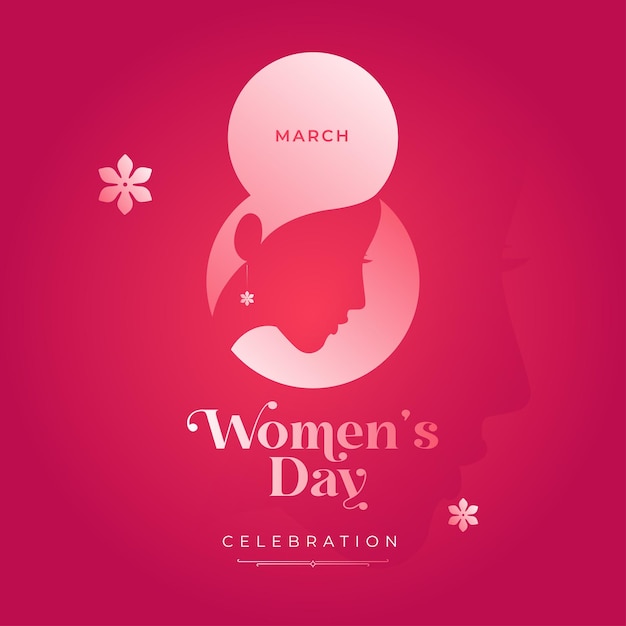 8th March Happy Women's Day Background Design Template