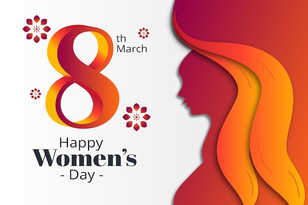 8th march international women's day celebration gradient card design template