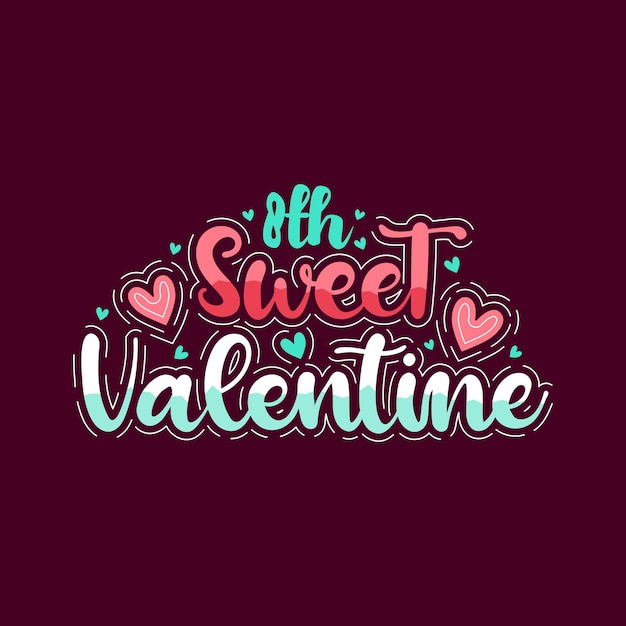 8 ° dolce disegno di lettere di san valentino con colore.