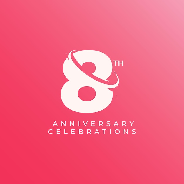 Vector 8th years anniversary logo design template