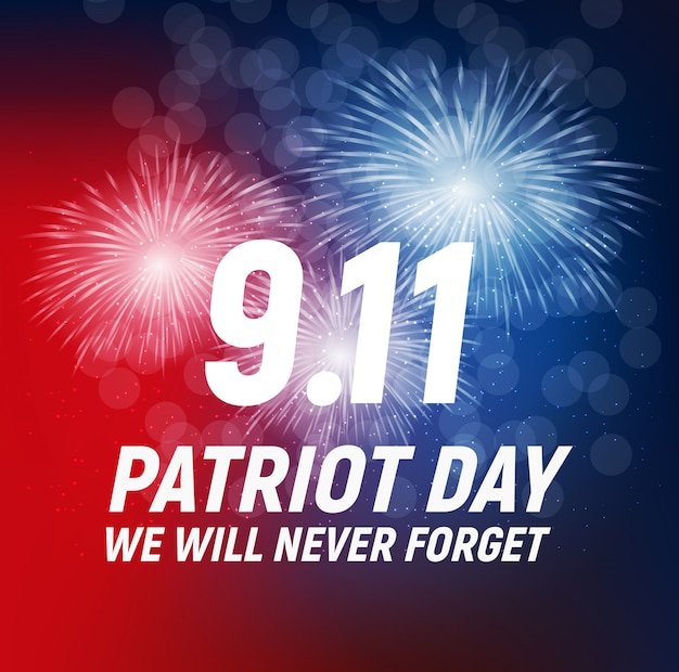 9.11 patriot day greeting card. we will never forget