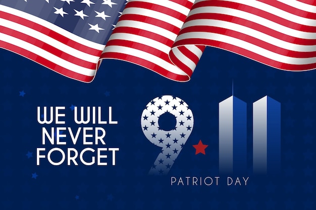 Vector 9 11 usa patriot day we zullen 11 september nooit vergeten illustratie