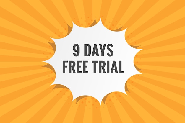 9 days free trial banner design 9 day free banner background