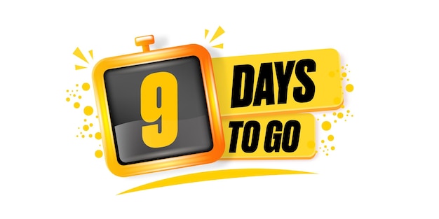 9 days to go banner design template