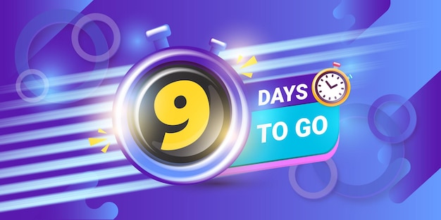 9 days to go banner design template