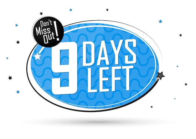 Vector 9 days left banner design template