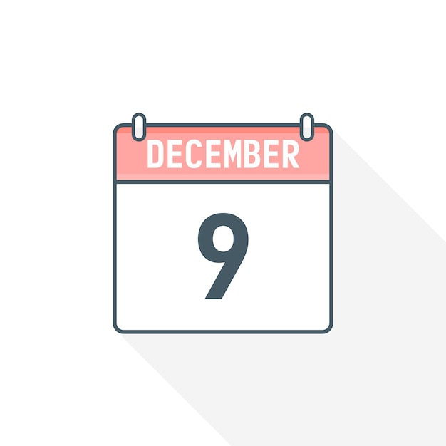 9 December kalender icoon 9 December kalender Datum Maand icoon vector illustrator