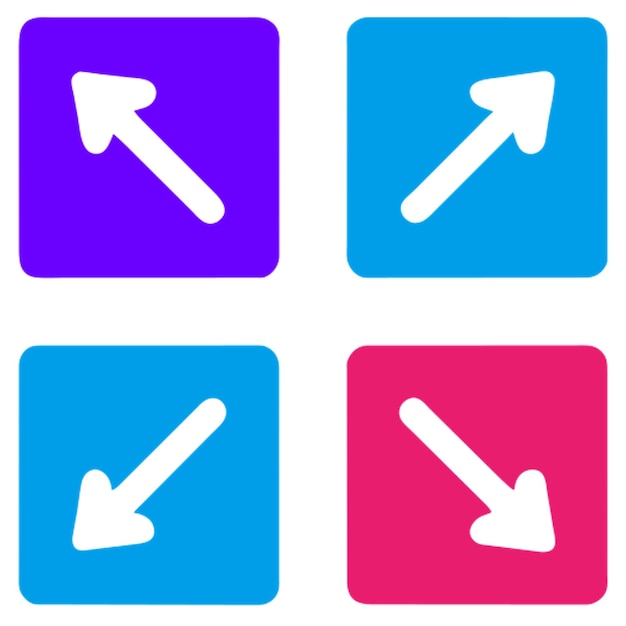 9 different arrow shapes set icon