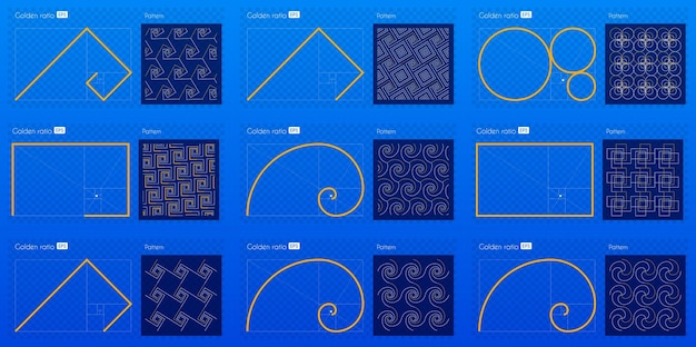 9 inspired pattern of golden ratio. Vector