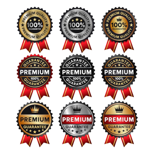 9 premium quality luxury badge design vector materials