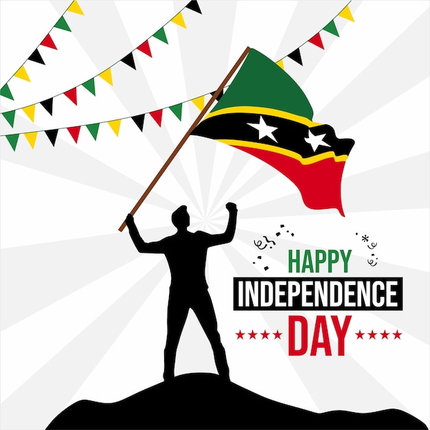 Vector 9 september saint kitts and nevis banner design happy independence day