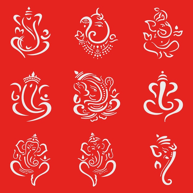 9 set of loard ganesha vector file