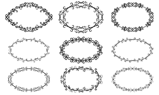 Vector 9 sets of gothic frames