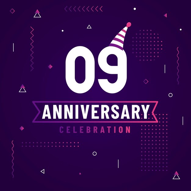 9 years anniversary greetings card 9 anniversary celebration background free vector