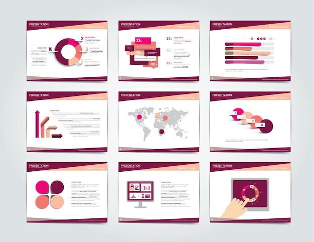 9 zakelijke presentatiesjablonen infographics voor folder poster dia tijdschrift boek brochure