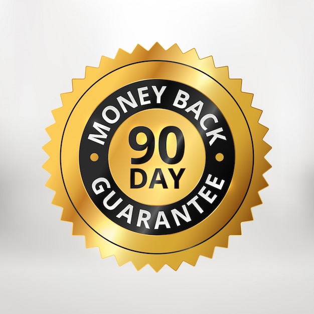 Vector 90 day money back guarantee label