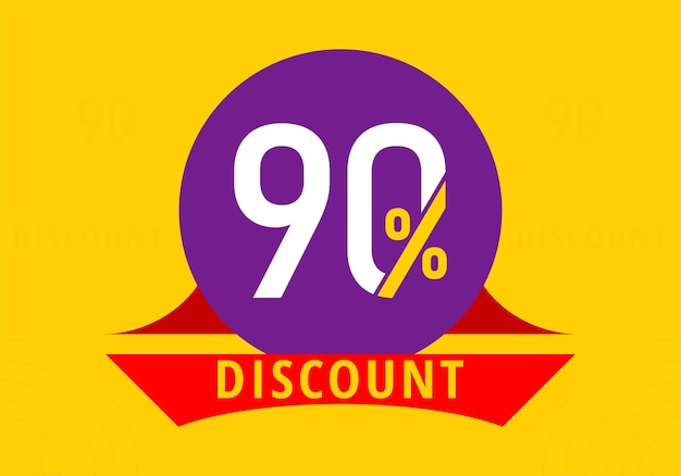 90 discount Sale tag vector badge template