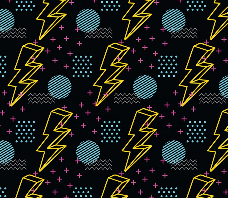 Vector 90's style seamless pattern