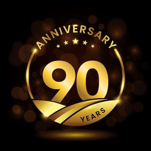 90 years anniversary Anniversary celebration logo design vector template illustration