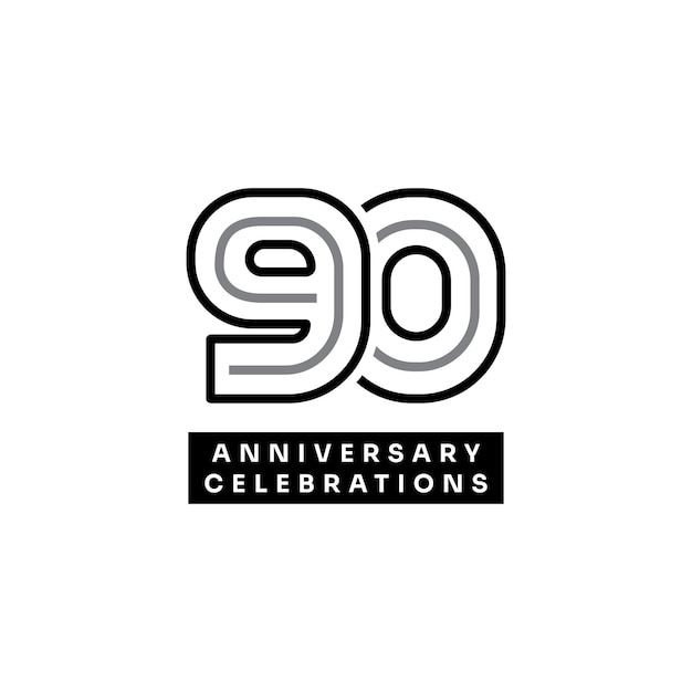 Vector 90 years anniversary celebrations logo concept