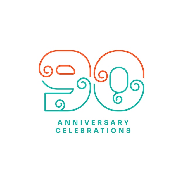 90 years anniversary celebrations logo concept