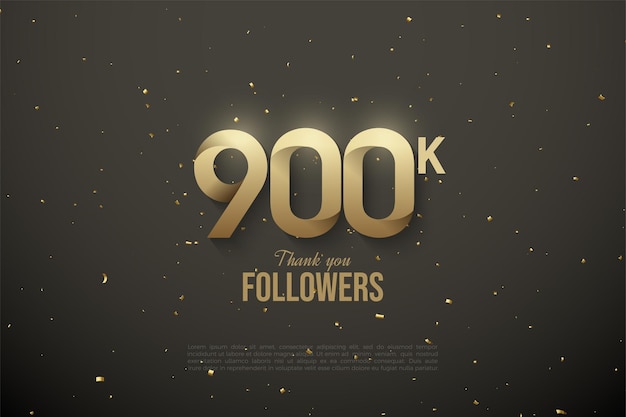 900k followers with soft patterned numbers