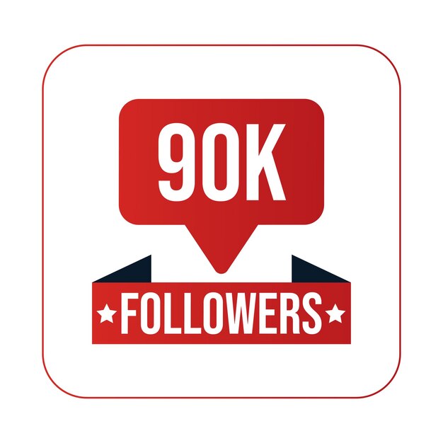 90K Followers Design Template Vector Illustration