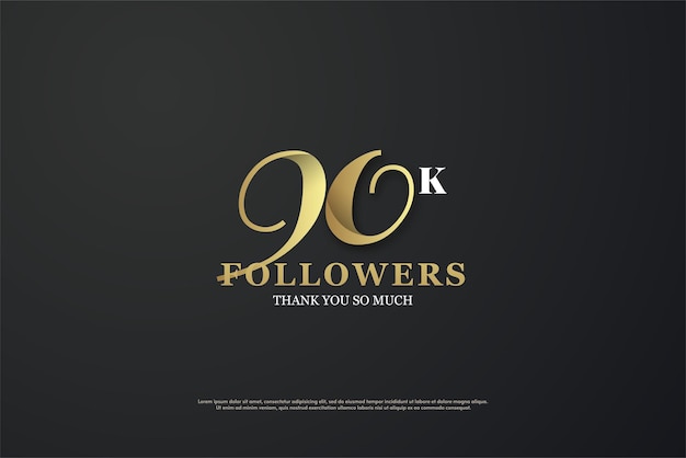 90k followers with flat gold numbers