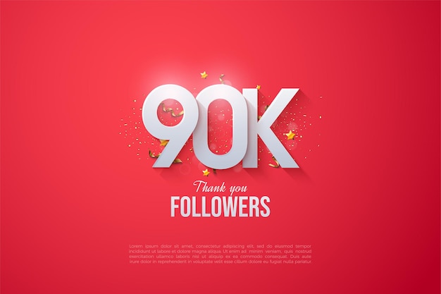 Vector 90k followers with overlapping numbers.