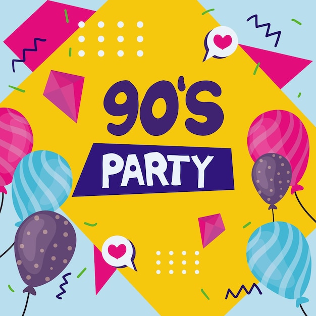 Vector 90s birthday card