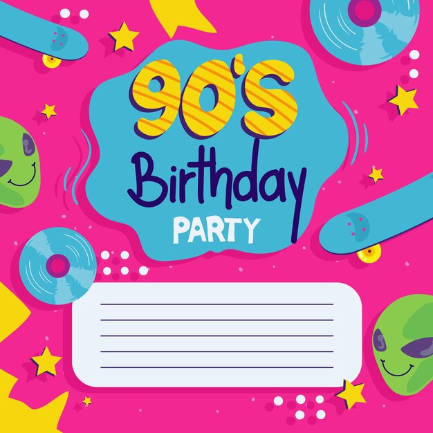 Vector 90s birthday cartel