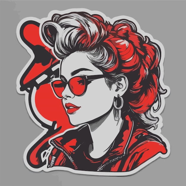 90s fashion sticker vector on a white background