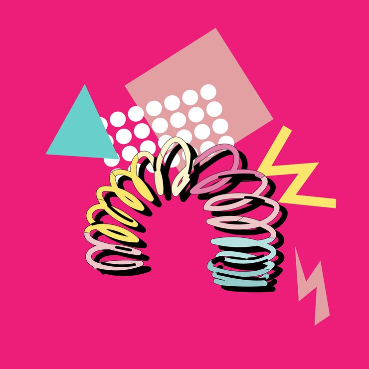Vector 90s music background retro disco banner with y2k or 00s elements