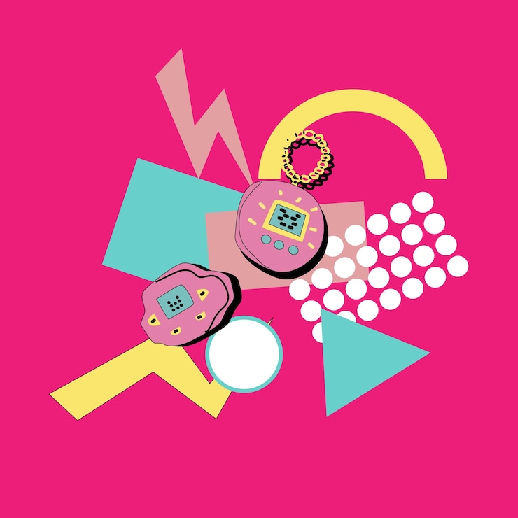 Vector 90s music background retro disco banner with y2k or 00s elements
