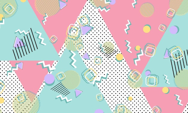 Vector 90s pattern. geometric shapes. hipster style