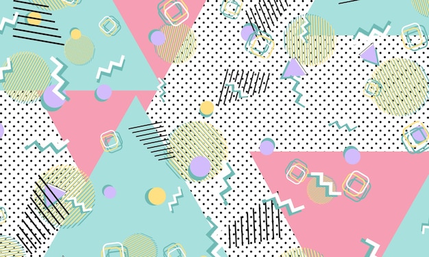 Vector 90s pattern. geometric shapes. hipster style
