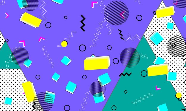 90s pattern. pop art color background. hipster style 80s-90s. abstract colorful funky background.