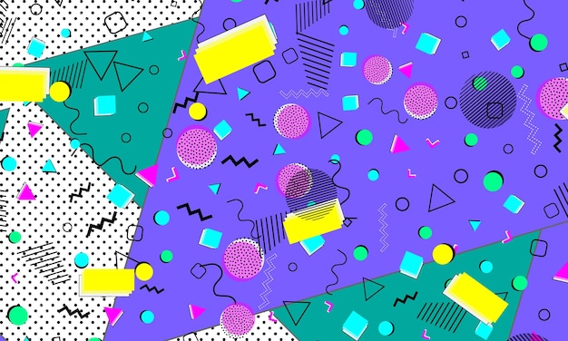 Vector 90s pattern pop art color background hipster style