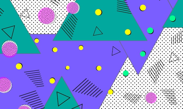 Vector 90s pattern pop art color background