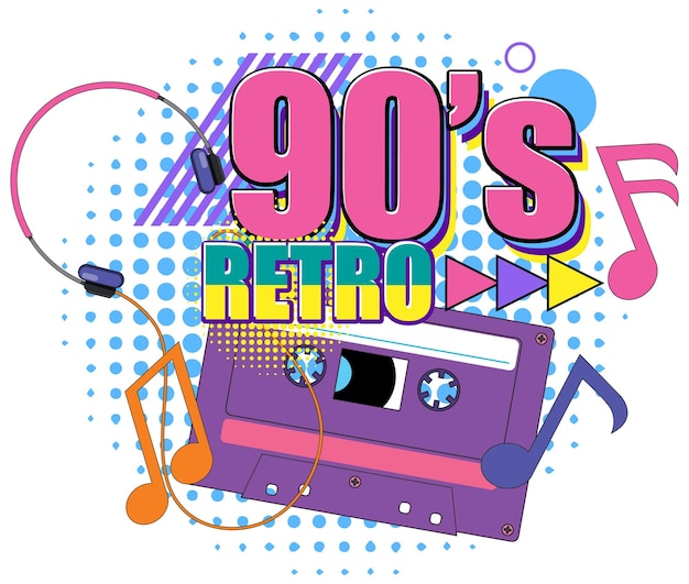 Premium Vector | 90s retro banner template