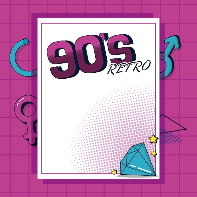 Design della carta retrò anni '90